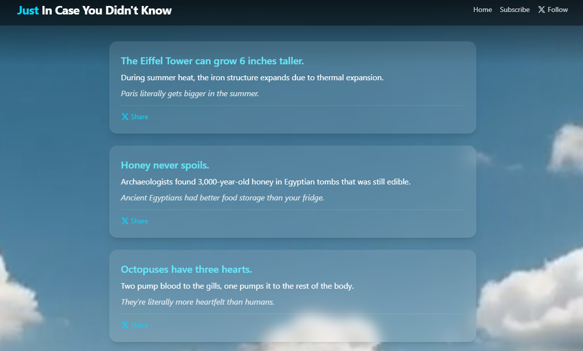 Just In Case You Didn't Know